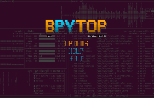 How to Use Bpytop for Real-Time System Monitoring on Linux